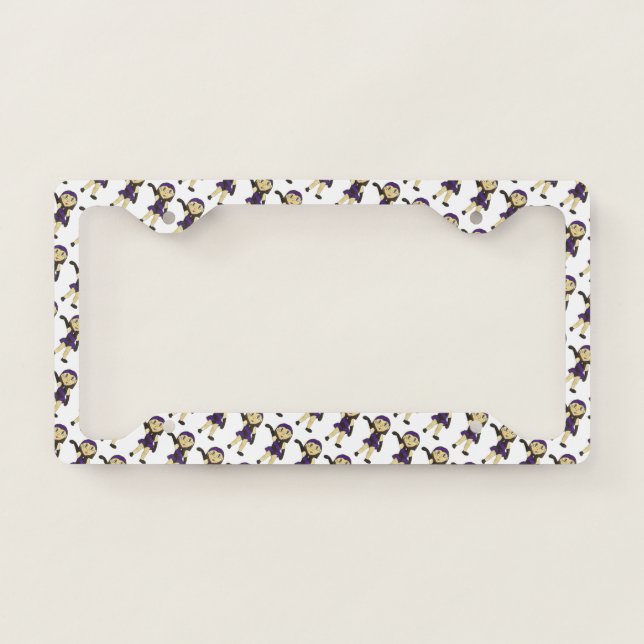 Black Purple Jazz Dance Costume Teacher Dancer License Plate Frame (Front)