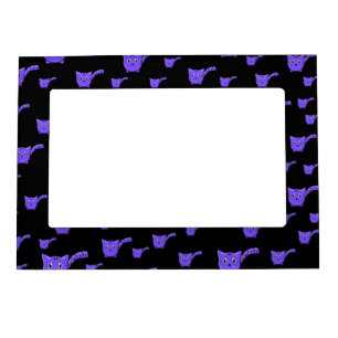 Black & Purple  Kitty Pattern Magnetic Frame
