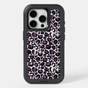 Black Purple Leopard Print iPhone 15 Pro Case