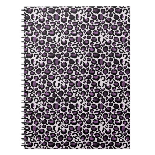 Black Purple Leopard Print Notebook (Front)