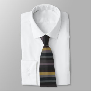 Black purple lilac and grey modern stripe neck tie