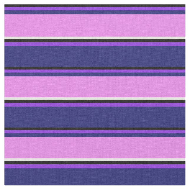 Black, Purple, Midnight Blue, Violet, and White Fabric (Close Up)