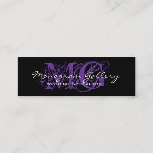 Black Purple Monogram Customizable Business Card Templates