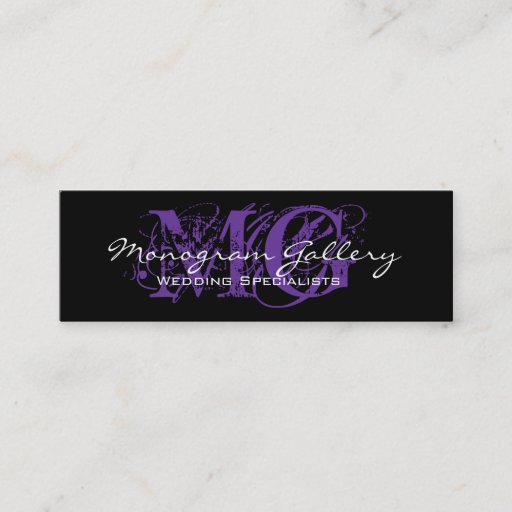 Customizable Black Purple Monogram Customizable Business Card Templates