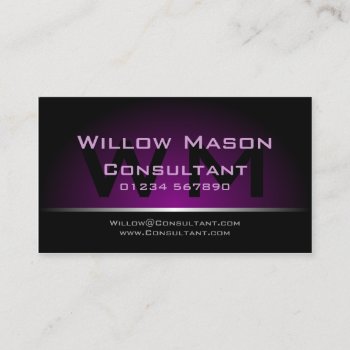 Black Purple Monogram Professional - Business Card by ImageAustralia at Zazzle