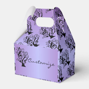 Black & Purple Music Treble Clef Tree Gable Box
