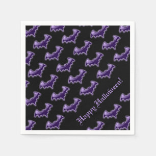 Black & Purple Night Wing Bats Napkins