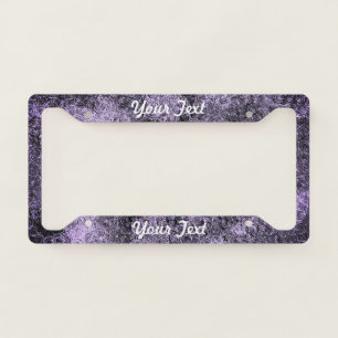 Black Purple Noise Fuzzy Textured Personalized License Plate Frame