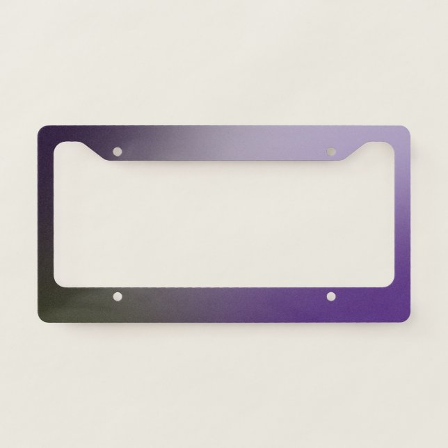 Black Purple Ombre Gradient Blur Abstract Design License Plate Frame (Front)