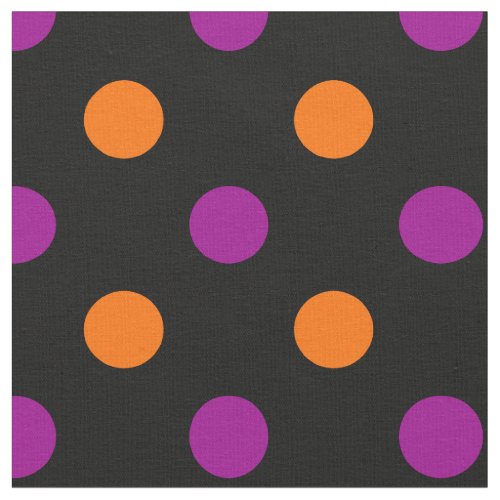 Black Purple Orange Polka Dot Pattern Fabric