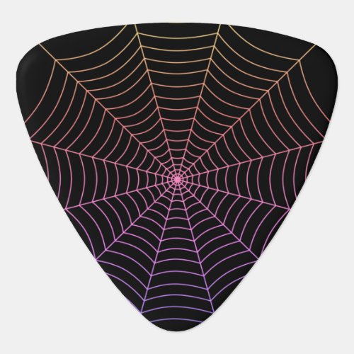 Black purple orange spider web Halloween pattern Guitar Pick