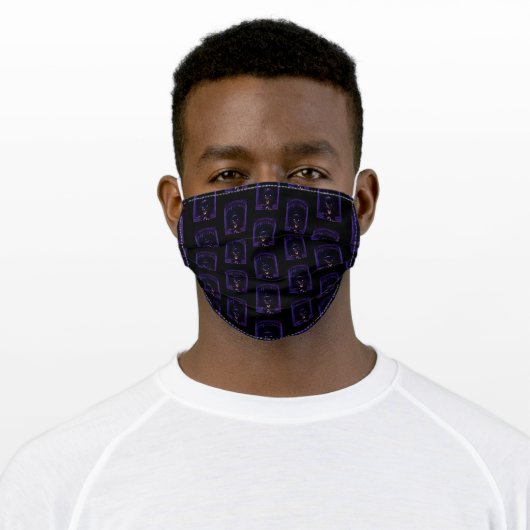 black purple panther adult cloth face mask (Worn)