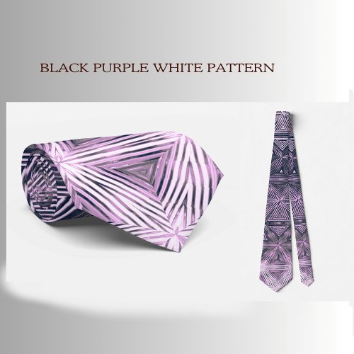 Black Purple Pattern Neck Tie