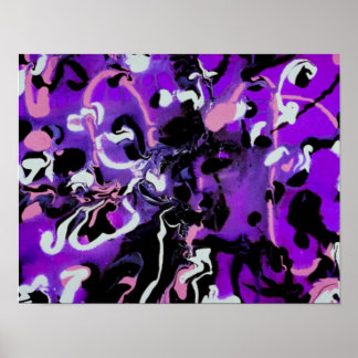 Black,Purple,Pink & White Design - Poster