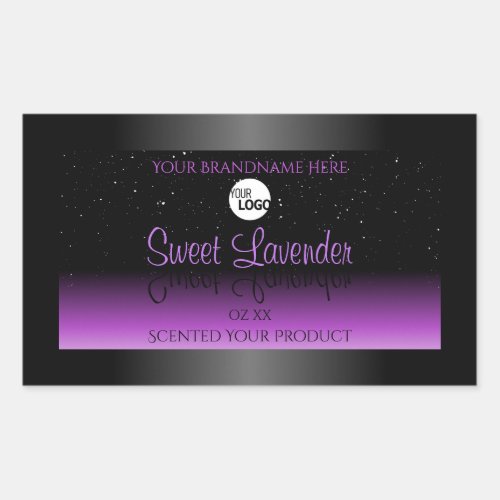 Black Purple Product Labels Soft Glitter with Logo