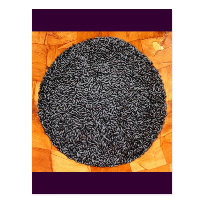 Black Purple Rice in a Wood Bowl Post Cards