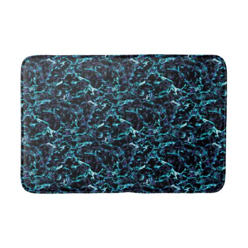 Black Purple  Shocking Electric Aqua Blue Bath Mat