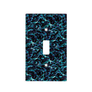 Black Purple & Shocking Electric Aqua Blue Light Switch Cover