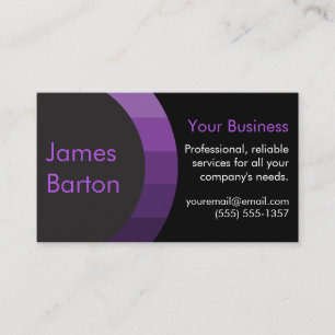 Black Purple Simple Gradient Modern Professional Business Card