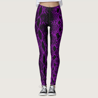 Black purple Snake Skin Leggings