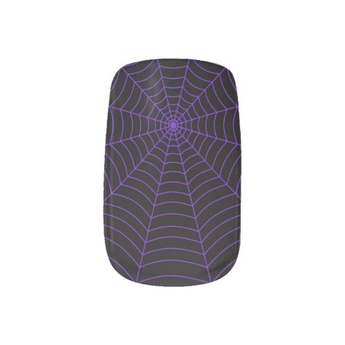 Black purple spider web Halloween pattern Minx Nail Art