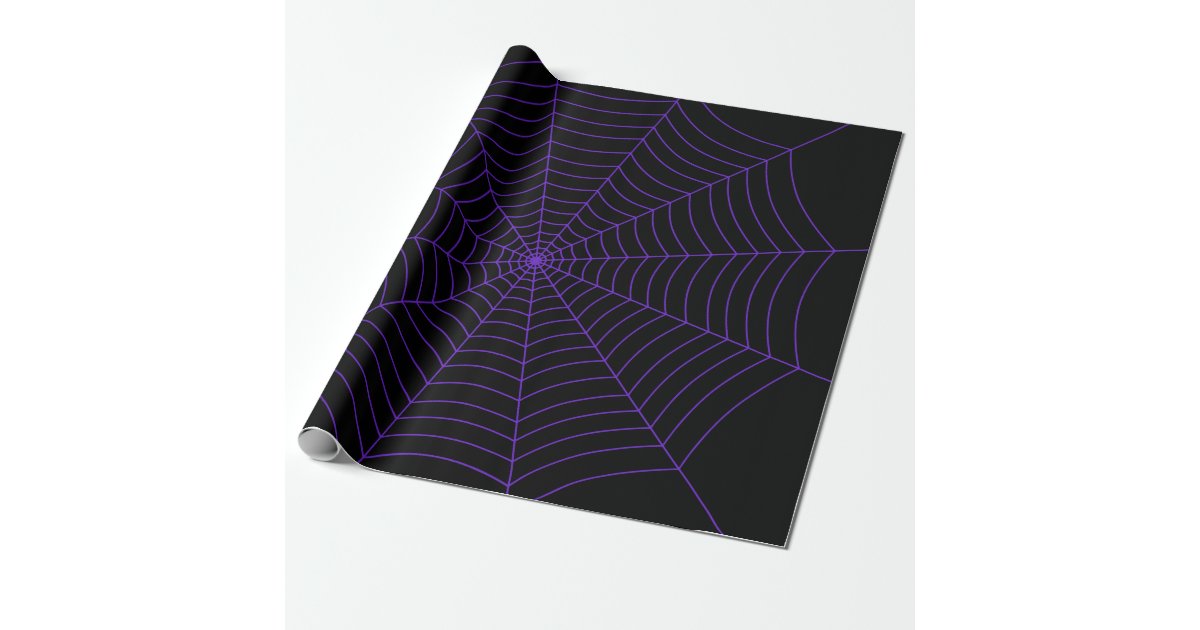 Spiderweb on Purple Halloween Craft or Gift Wrapping Paper, Zazzle