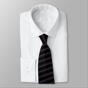 Black Purple Striped Unique Neck Tie