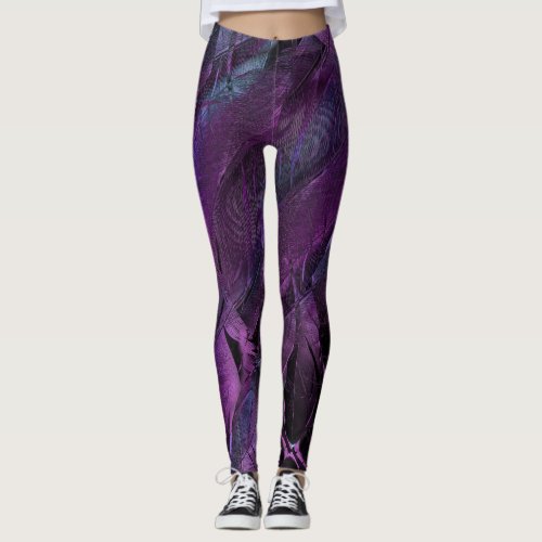 Black Purple Swirl Leggings