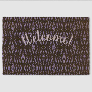 Black & Purple Tribal Boho Personalized Doormat Fiber Doormat