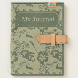 Black purple tropical flora watercolor pattern journal