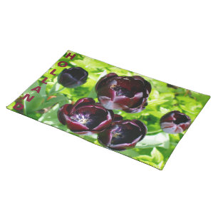 Black Purple Tulips From Holland Photo Cloth Placemat