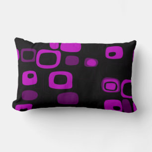 Black, Purple, Violet Retro Abstract Art 2 Pillow