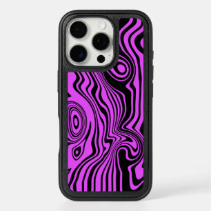 Black Purple Wavy Striped iPhone Case Custom Color