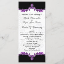 black purple Wedding program