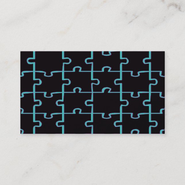Black Puzzle Business Card (Front)