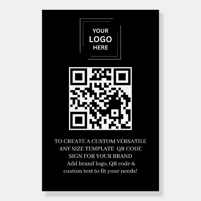 Black QR Code Business Foam Board Display Style (Front)