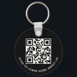 Black QR Code Keychain Custom Logo Round Aluminum<br><div class="desc">Personalize our round aluminum QR code keychain with your QR code link, business logo (on opposite side), and custom text. It’s lightweight, thin, and waterproof. QR keychains are a handy way for you to share your information, and they are useful promotional swag for customers. The round keychain has a 2...</div>