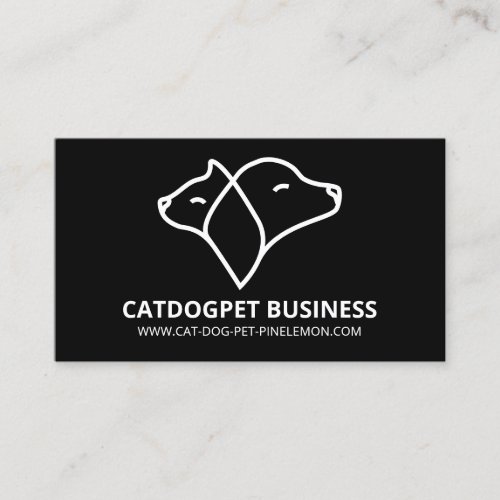 Black Qr Code Logo Dog Cat Pet Business Card