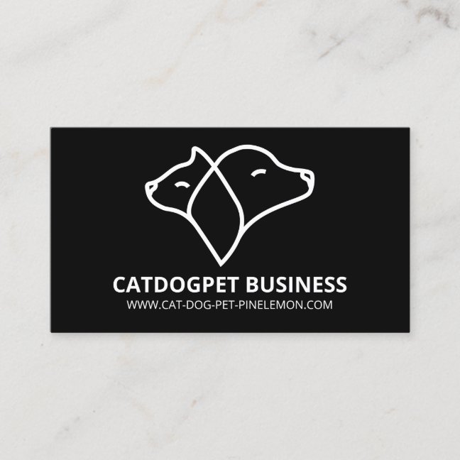 Black Qr Code Logo Dog Cat Pet Business Card