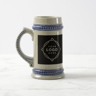 Black QR Code Logo Modern & Elegant Business Beer Stein