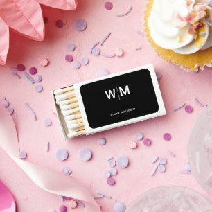 Black QR Code Logo Modern & Elegant Business Matchboxes
