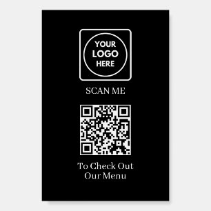 Black QR Code Menu   Custom Contactless Display Foam Board