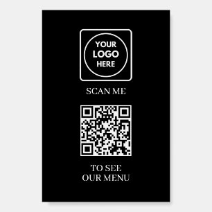 Black QR Code Menu   Modern Contactless Logo  Foam Board