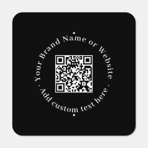 Black QR Code Modern Scannable Business Design Metal Sign