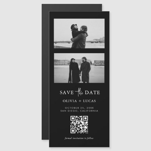 Black QR Code Photo Strip Magnetic Wedding