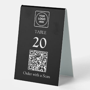 Black QR Code   Restaurant Table Number Scan Order Tent