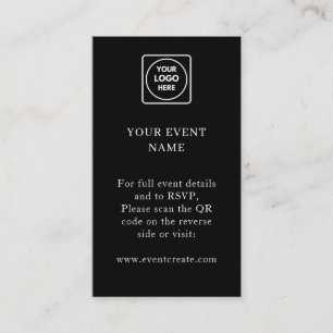 Black QR   Corporate Event Website Link Enclosure Card