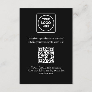Black QR Customer Feedback & Review Link Enclosure Card