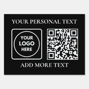 Black QR Promo Sign for Business Marketing