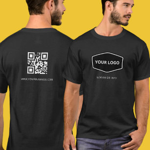 Black QR Qode Custom and Promotional Business Logo T-Shirt